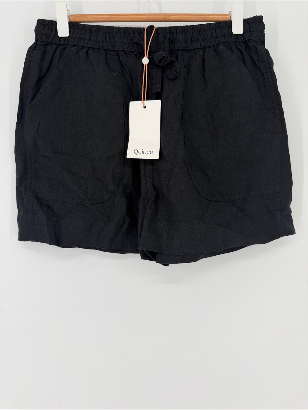 Quince 100% European Linen Shorts Black Size Small Pull On